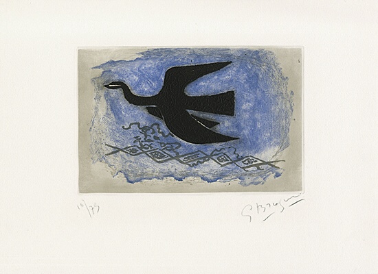 Georges Braque, "L'oiseau noir sur fond bleu", Vallier, Hatje 100, 65