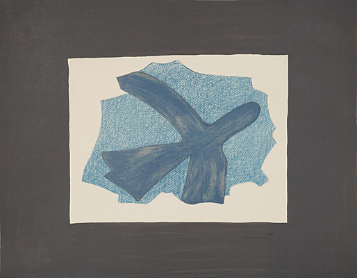 Georges Braque, "L'envol (Oiseau bleu)", Vallier, Mourlot 148, 95