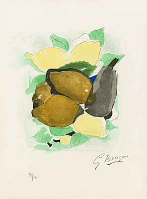 Georges Braque, "Les citrons" (Die Zitronen), Vallier, Mourlot 187 S. 268 u., 120