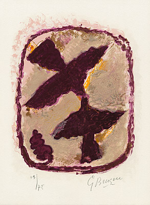 Georges Braque, "Oiseau fulgurant" (Rasender Vogel), Vallier, Mourlot 187 S. 274 o.l., 128