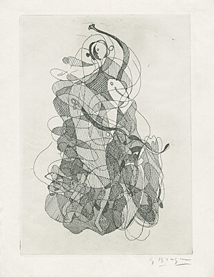 Georges Braque Lithographie 68 x 42,5 cm Lithographie 1973 Cubism Grau Gelb