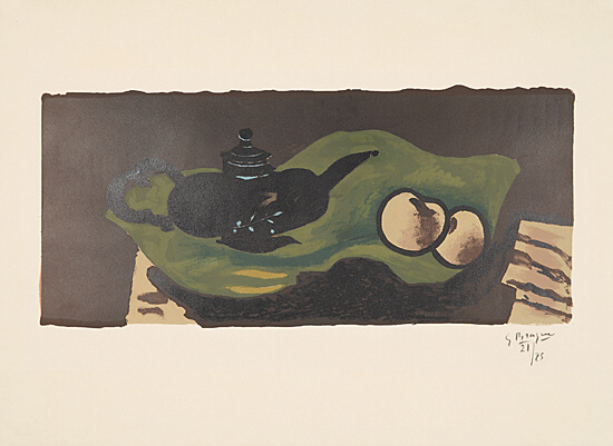 Georges Braque, "Théière et pommes", Vallier, Mourlot 033, 6