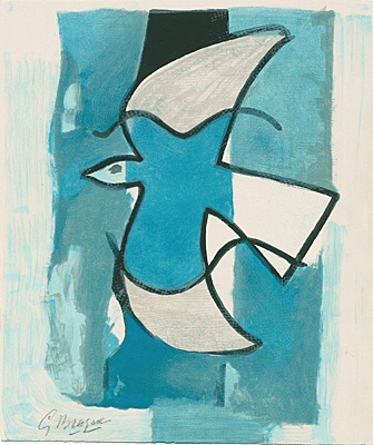 Georges Braque, "L‘oiseau bleu et gris",Vallier 174, Mourlot 115