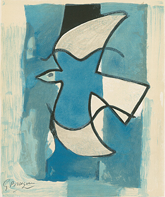 Georges Braque, "L'Oiseau bleu et gris", Vallier, Mourlot 174, 115