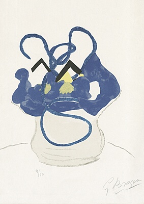 Georges Braque, "Bouquet: Fleurs bleues" (Strauß: Blaue Blumen), Vallier 181 S. 253 o.