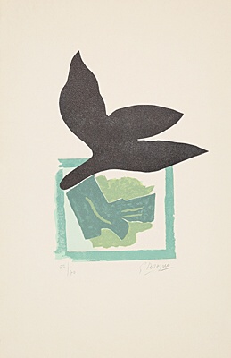 Georges Braque, "Oiseau noir sur fond vert