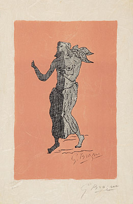 Georges Braque, "Personnage sur fond rosé", Vallier S. 298 o.m.
