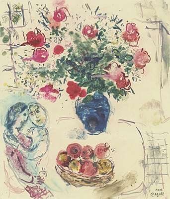 Marc Chagall, "Le bouquet des roses",Gérald Cramer 085