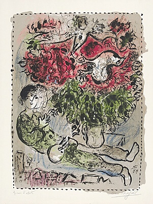 Marc Chagall, "Le bouquet de peintre",Mourlot 483