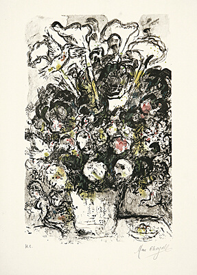 Marc Chagall, "Le bouquet blanc", Mourlot 579