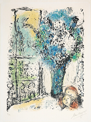 Marc Chagall, "Le bouquet bleu", Mourlot 710
