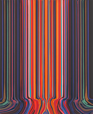Ian Davenport, "Mirrored Red and Black Etching"