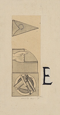 Max Ernst, ohne Titel - "Initiale E",noch nicht bei Spies/Metken