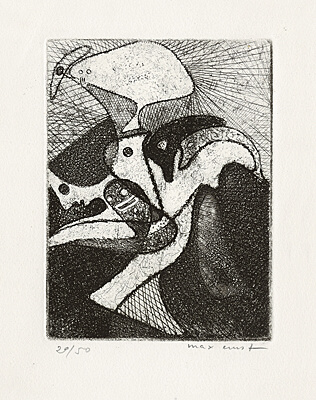Max Ernst, "La loterie du jardin zoologique" (Kurt Schwitters), Spies/Leppien, Brusberg/Völker 53 B (von E), 53