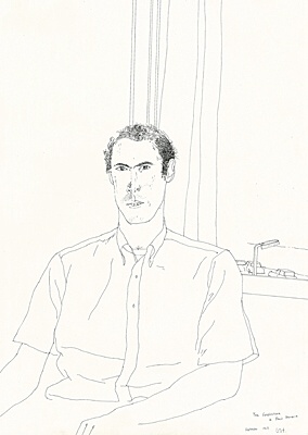 David Hockney, "Tom Cuthbertson in Powis Terrace"