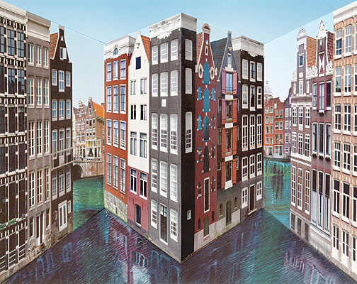Patrick Hughes, "Amsterdam"