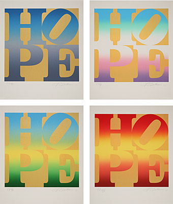 Robert Indiana, "Four Seasons of Hope (Gold)"