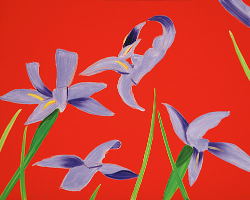 Alex Katz, "Purple Irises on Red", Albertina 794