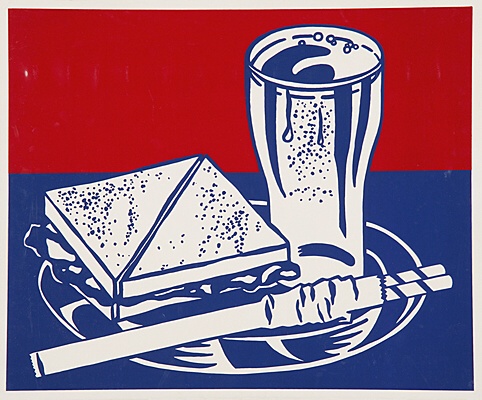 Roy Lichtenstein, "Sandwich and Soda",Corlett 35
