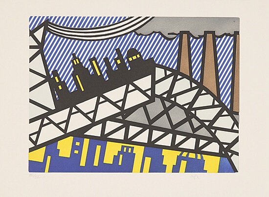 Roy Lichtenstein, "Illustration for "Bayonne en Entrant dans NYC",Corlett 269