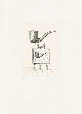 René Magritte, "Les Deux Mystéres" oder "Ceci n'est pas une pipe",Kaplan/Baum 12 A (von C)