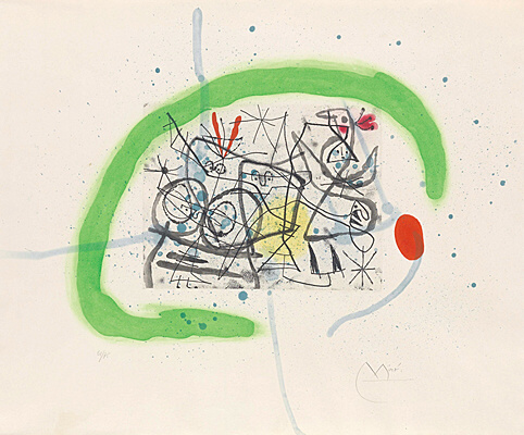 Joan Miró, "Préparatifs d'oiseaux IV, Dupin 368