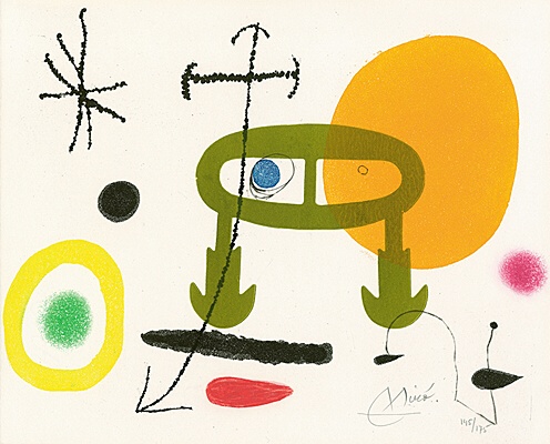 Joan Miró, aus "Je n'ai jamais appris à écrire ou les incipit" (Louis Aragon), Dupin, Cramer 1316, 129
