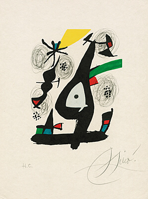 Joan Miró, Blatt 1 aus "La Mélodie Acide" (Patrick Waldberg), Mourlot, Cramer 1212, 248.1