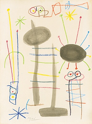 Joan Miró, ohne Titel, Expertise von ADOM liegt vor