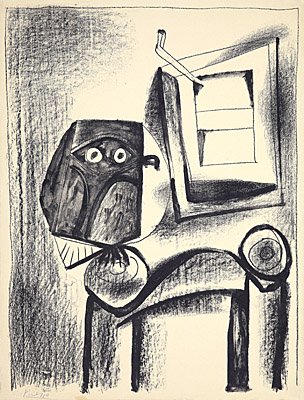 Pablo Picasso, "Le hibou noir" (Die schwarze Eule), Bloch 411, Mourlot 56