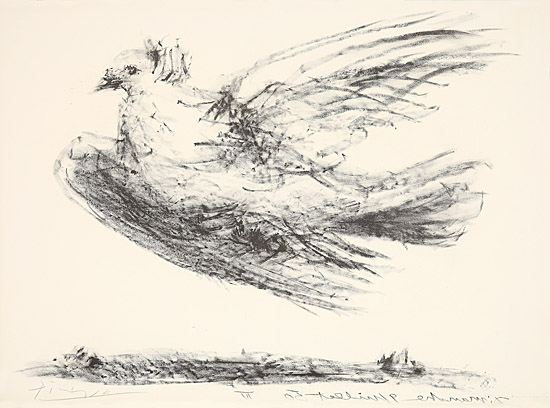 Pablo Picasso, "La colombe en vol", Bloch 679, Mourlot 193