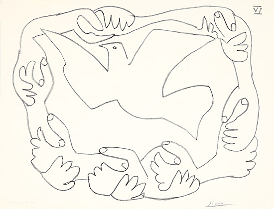 Pablo Picasso, "Les mains liées IV", Bloch 711, Mourlot 213
