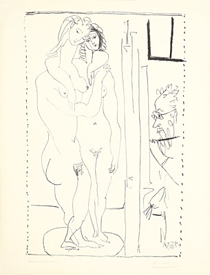 Pablo Picasso, "Les deux modèles nus", Bloch 762, Mourlot 256