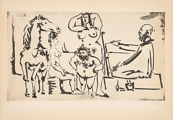 Pablo Picasso, "Le peintre sur la plage",Bloch 769, Baer 919 B.a