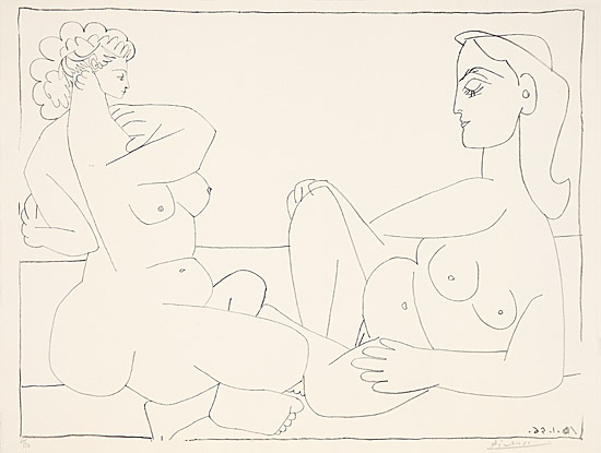 Pablo Picasso, "Deux femmes sur la plage", Bloch 789, Mourlot 273