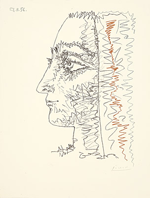 Pablo Picasso, "Profil en trois couleurs", Bloch, Mourlot 0826, 288