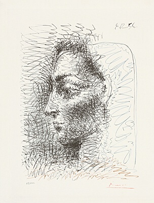 Pablo Picasso, "Portrait de Jacqueline",Bloch 827, Mourlot 1274, Rau 289, Gauss 634