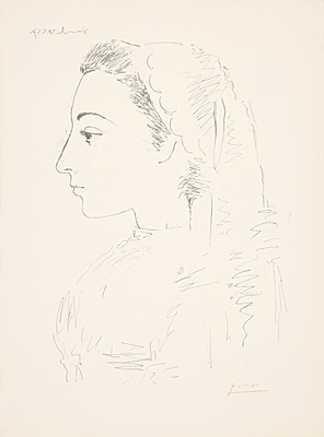 Pablo Picasso, "Jacqueline de profil", Bloch, Mourlot 833, 294