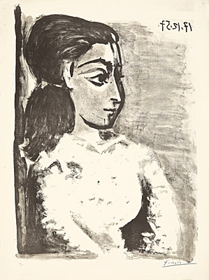 Pablo Picasso, "Buste de femme au corsage blanc", Bloch 848, Mourlot 311