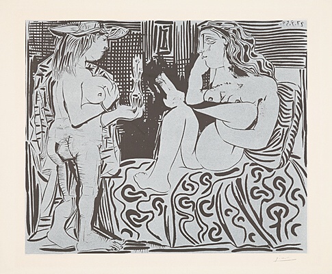 Pablo Picasso, "Deux femmes" / "Deux femmes avec un vase à fleurs",Bloch 915, Baer 1239 IV.B.a.