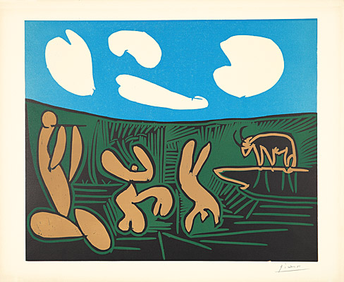 Pablo Picasso, "Bacchanale au taureau" (Bacchanal mit Stier), Bloch 933, Baer 1264 B.e.2