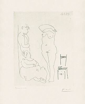 Pablo Picasso, "Personnages et Nu" /, Bloch, Baer 986, 1071 B.b.