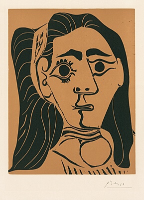 Pablo Picasso, "Femme aux cheveux flous" /, Bloch, Baer 1079, 1297 III B.b.