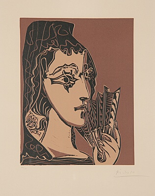 Pablo Picasso, "Portrait de Jacqueline en Carmen",Bloch, Baer 1095, 1324 B.a