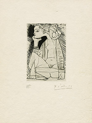 Pablo Picasso, "Femme assise en tailleur: Geneviève Laporte", Cramer, Bloch, Baer, 147, 1837, 888 B.II.