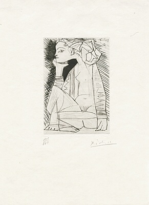 Pablo Picasso, "Femme assise en tailleur: Geneviève Laporte",Bloch 1837, Baer 888 B.II