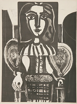 Pablo Picasso, "La Femme au fauteuil (variante)",Mourlot, Rau, Gauss, 154, 429, 459
