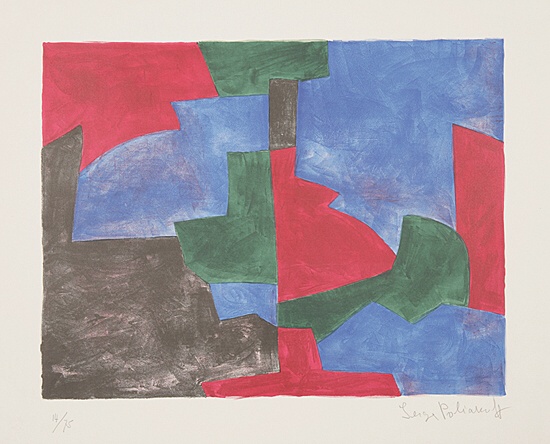 Serge Poliakoff, "Composition verte, rouge et bleue",Poliakoff/Schneider, Riviere 64