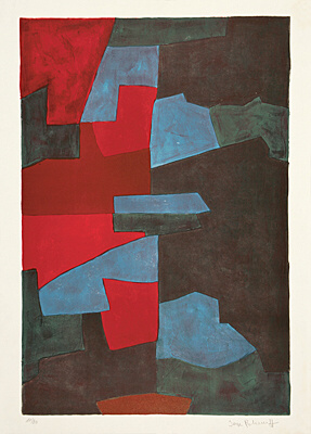 Serge Poliakoff, "Composition rouge, bleue et noire",Poliakoff/Schneider, Riviere 72