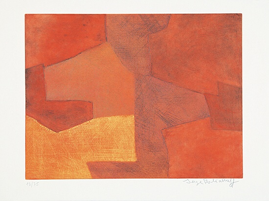 Serge Poliakoff, "Composition orange et rouge", Poliakoff/Schneider, Riviere XXIX